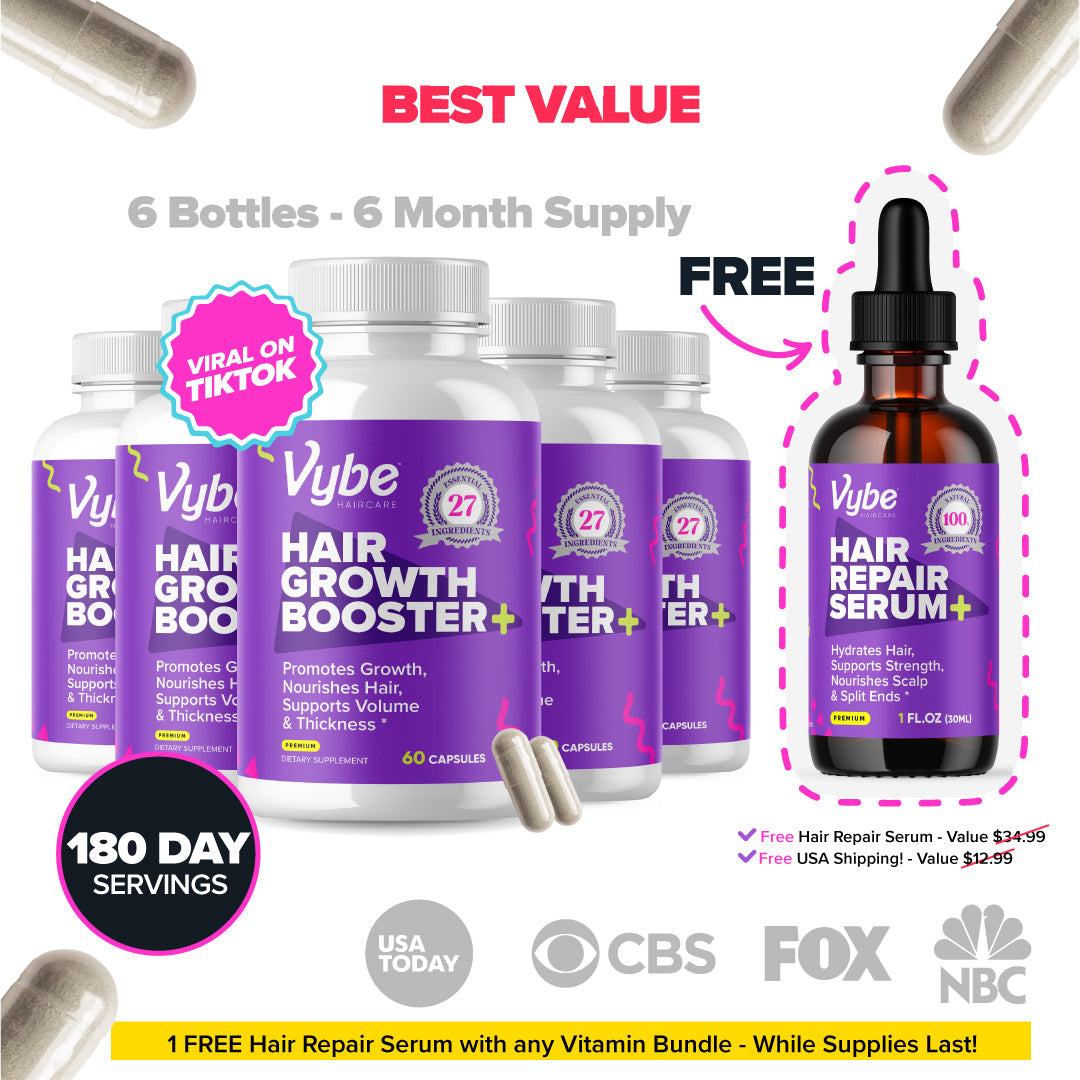 Hair Growth Booster+ Vitamins + 1 FREE Hair Repair Serum